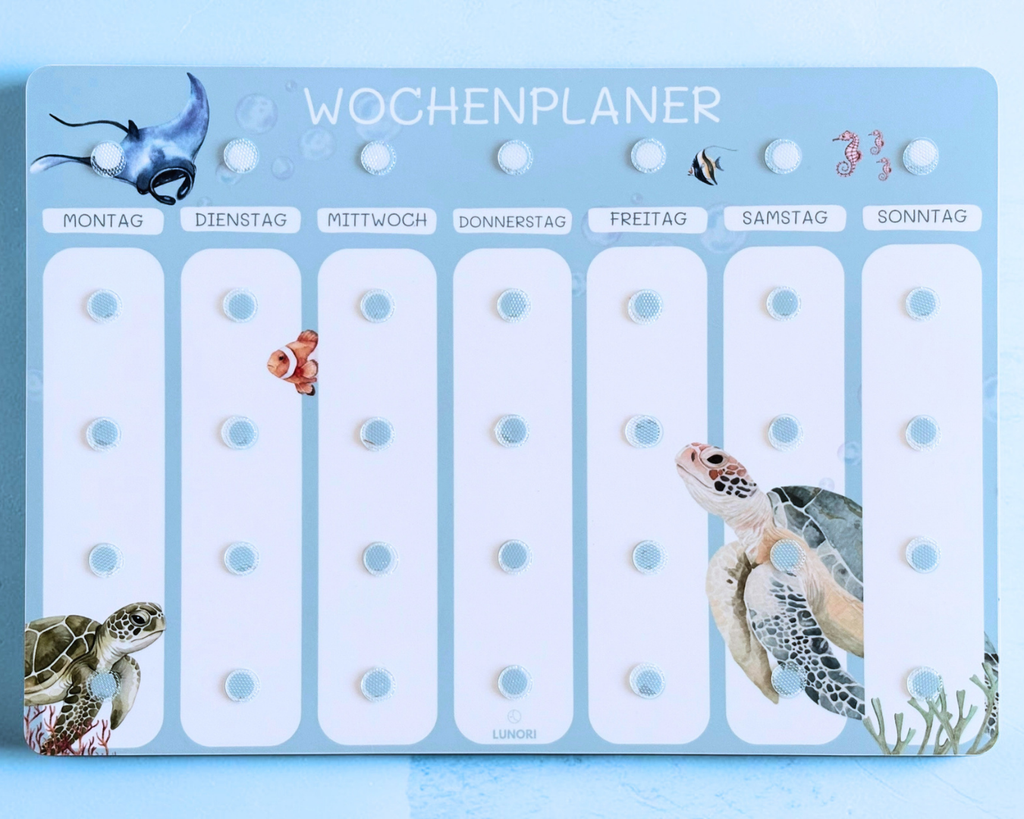 Kinder Wochenplaner Aqua