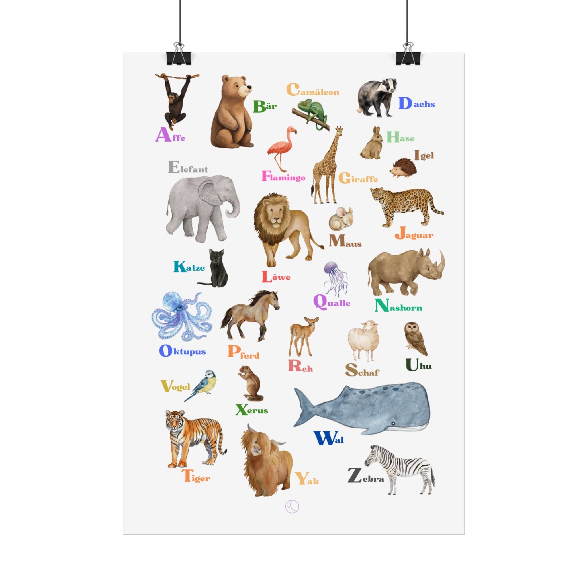 Alphabet Tier Poster | Kinder Kinderzimmer Wandkunst, pädagogische A-Z Tiere