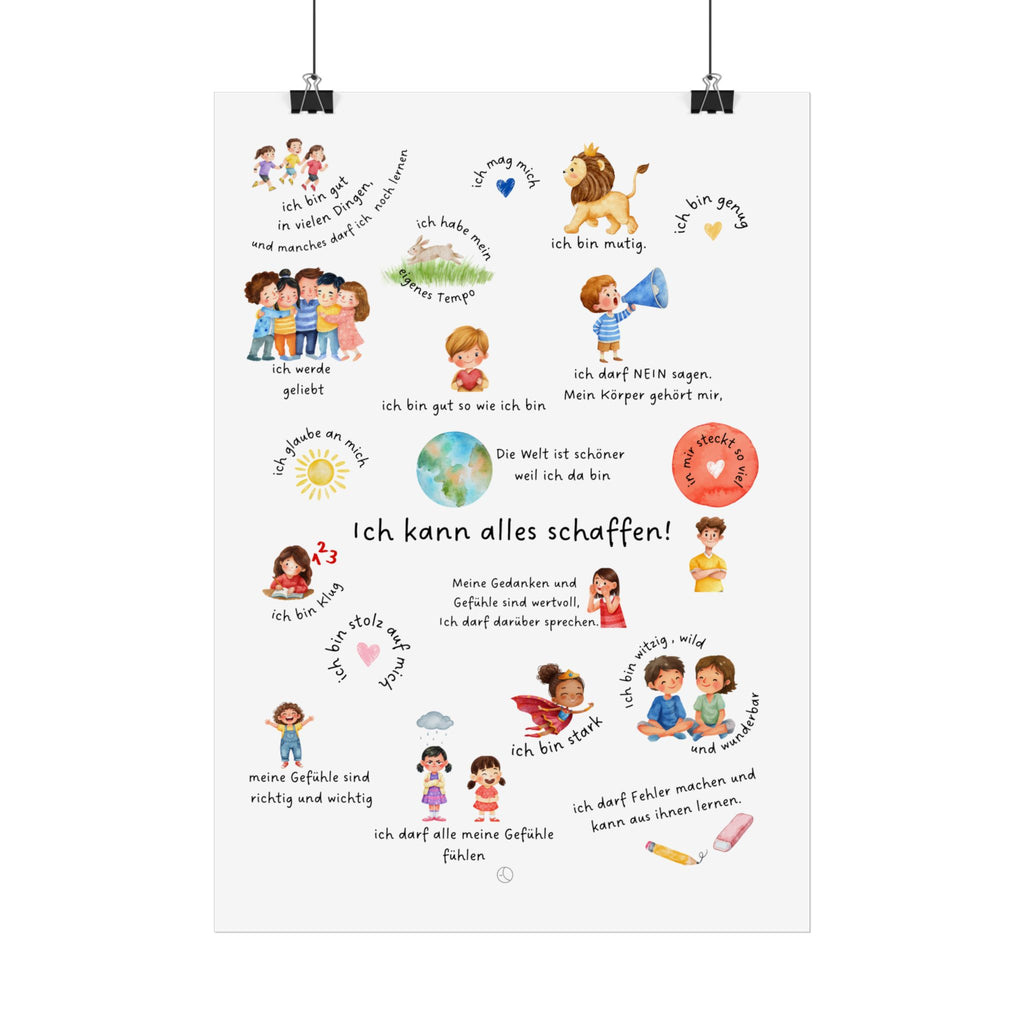 Ich kann alles schaffen Poster | Kinder Affirmationsposter, deutsch
