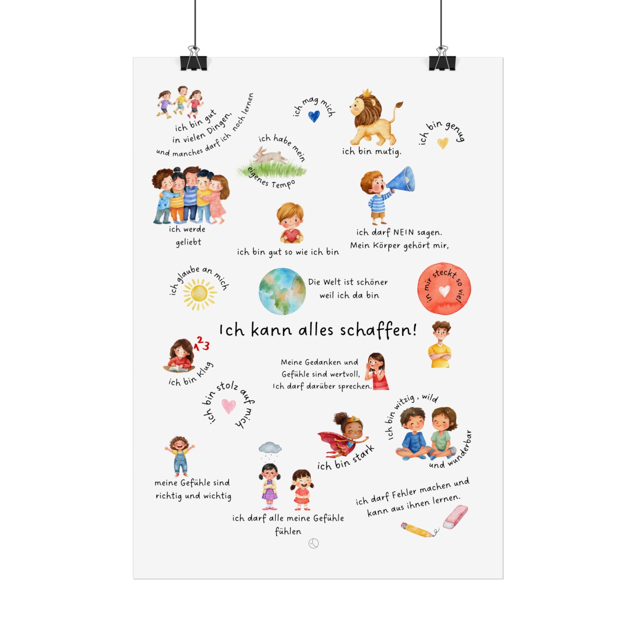 Ich kann alles schaffen Poster | Kinder Affirmationsposter, deutsch