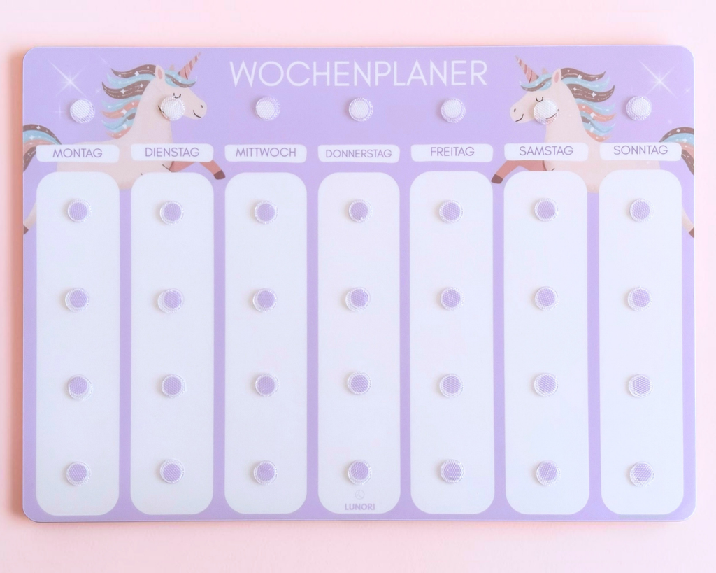 Kinder Wochenplaner Einhorn