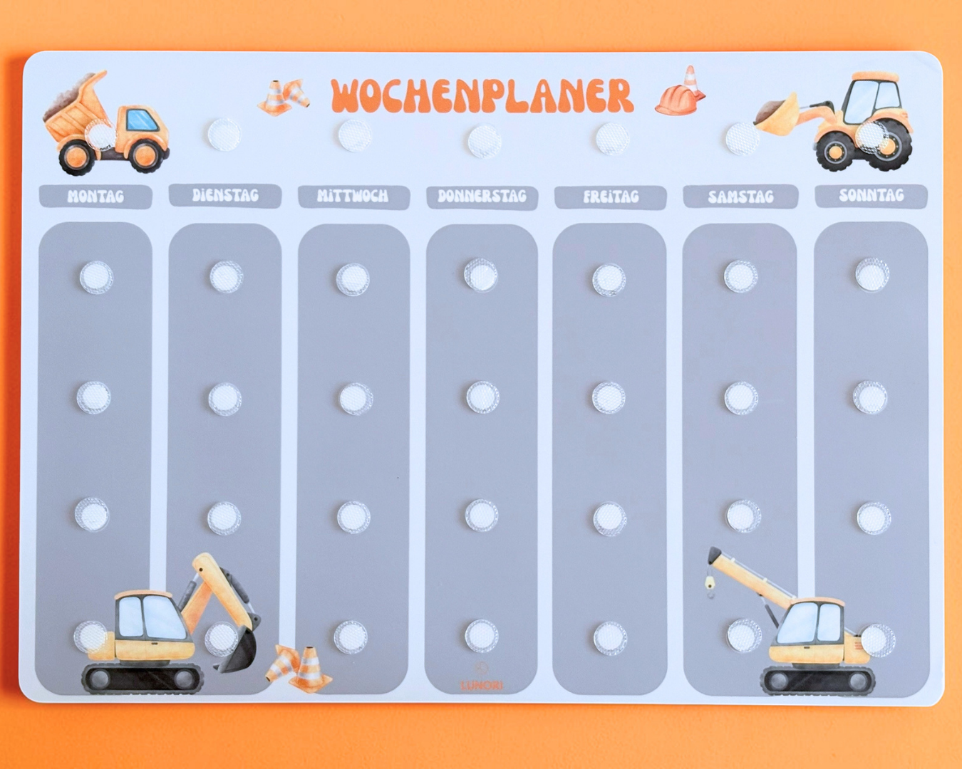 Kinder Wochenplaner Baustelle