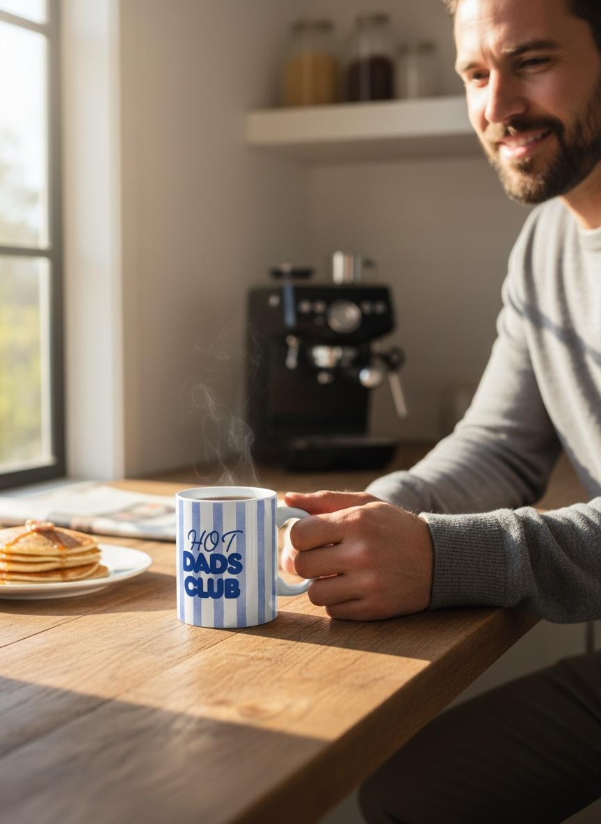 Hot Dads Club blau bedruckte Keramiktasse  für Väter