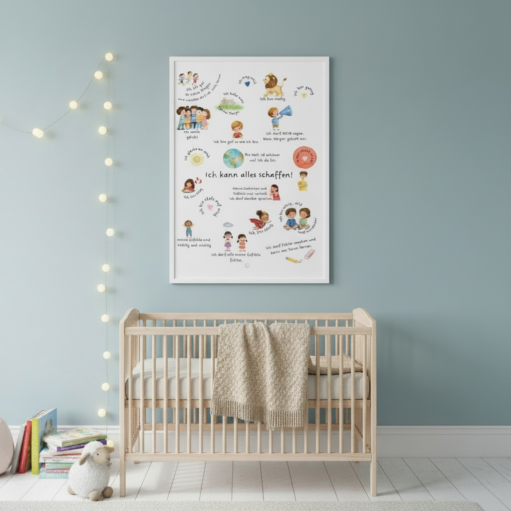 Ich kann alles schaffen Poster | Kinder Affirmationsposter, deutsch