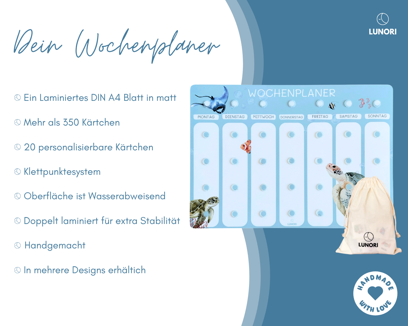 Kinder Wochenplaner Aqua