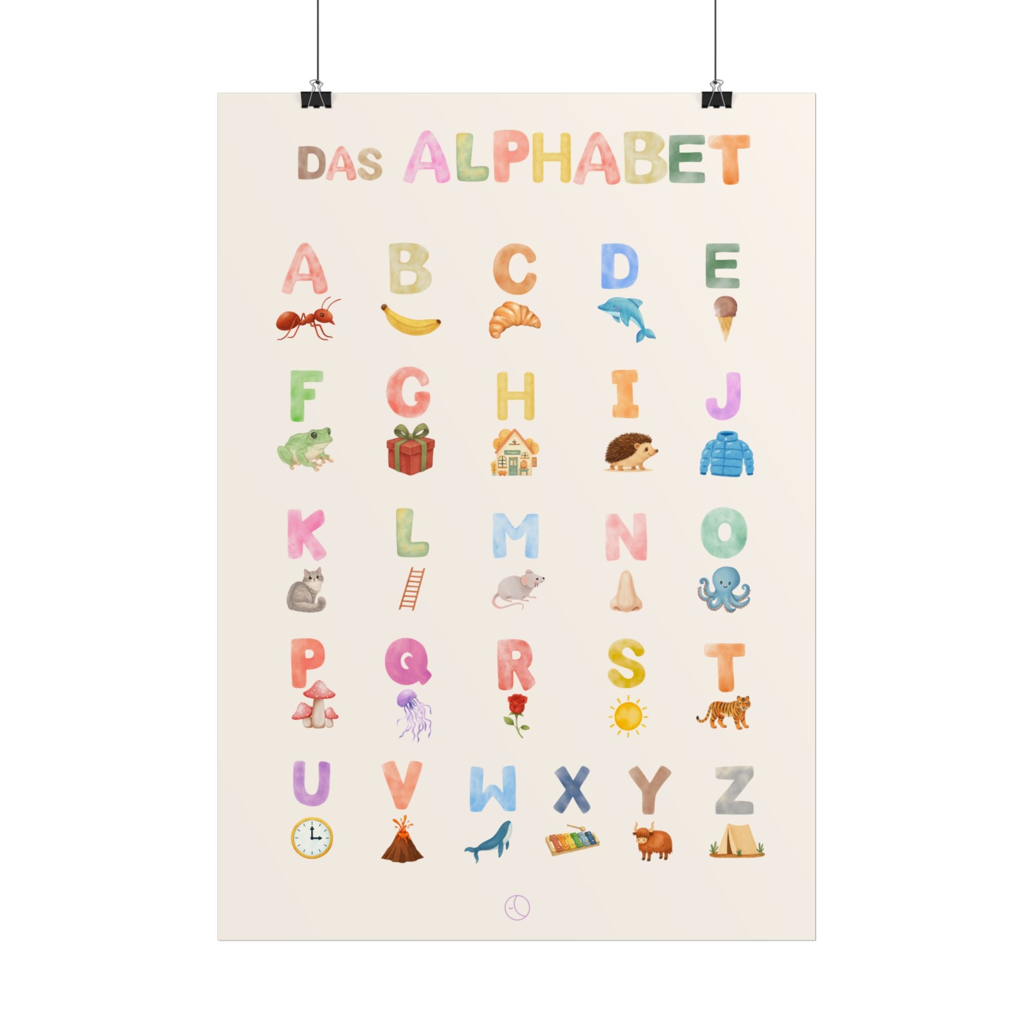 Alphabet Poster | Deutsches Alphabet | illustriertes Poster für Kinder