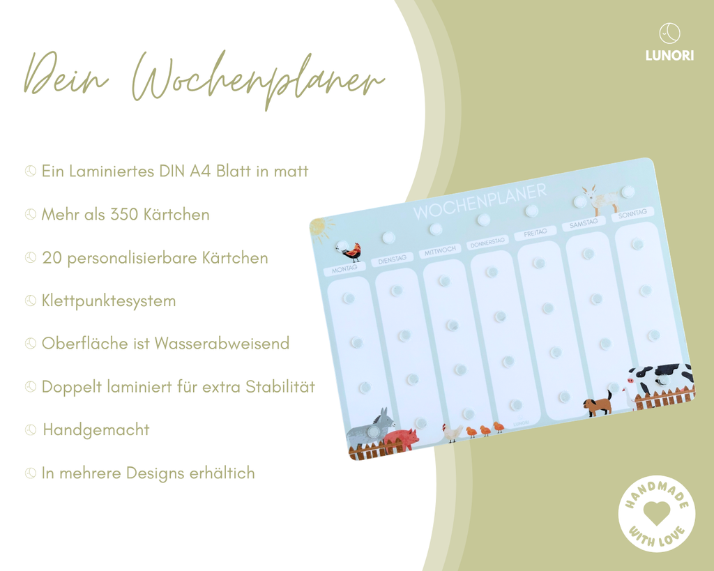 Kinder Wochenplaner Bauernhof
