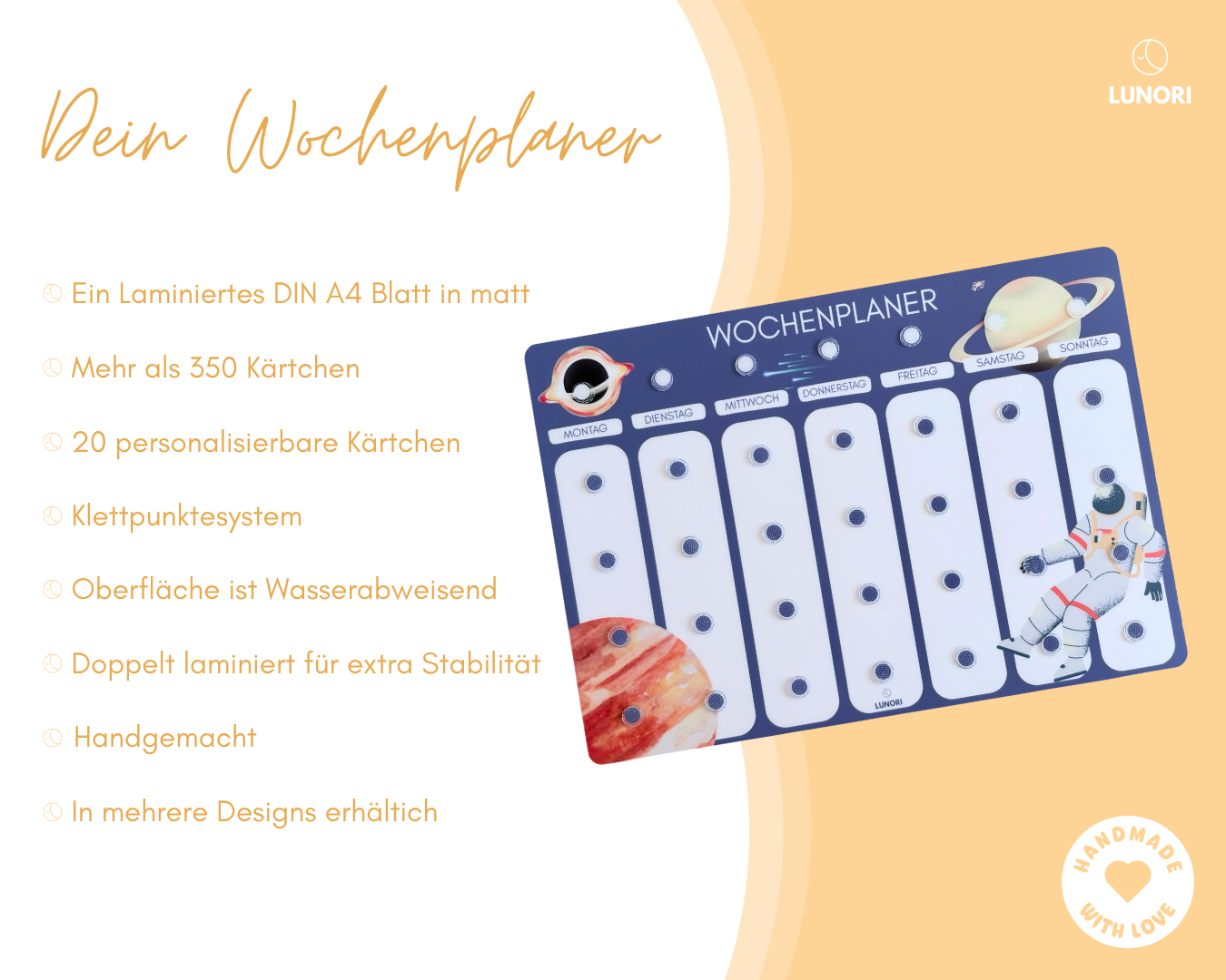 Kinder Wochenplaner Astronaut