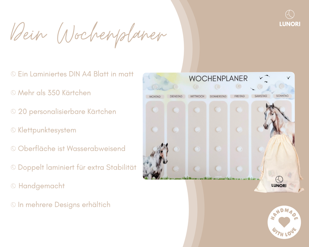 Kinder Wochenplaner Pferde