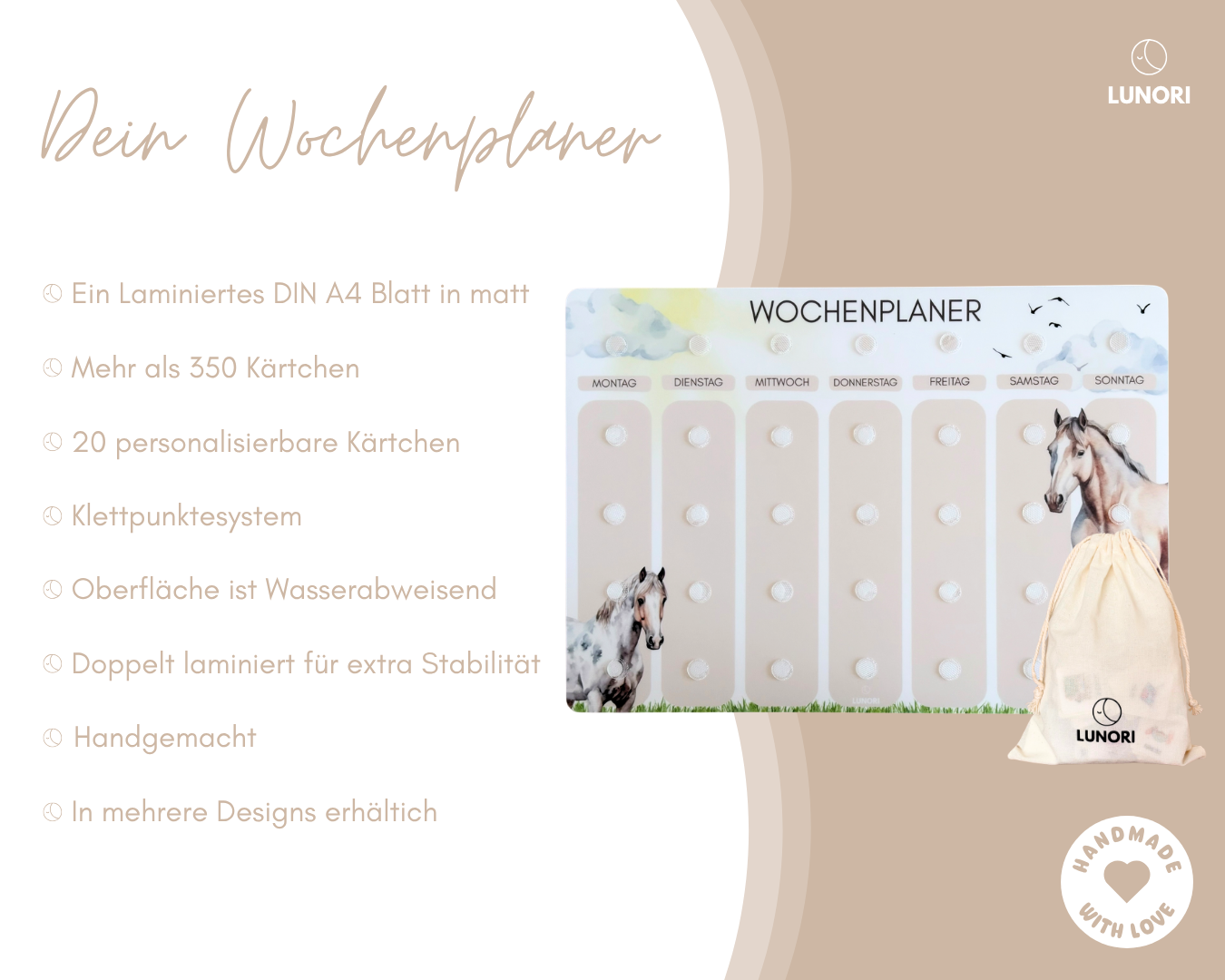 Kinder Wochenplaner Pferde