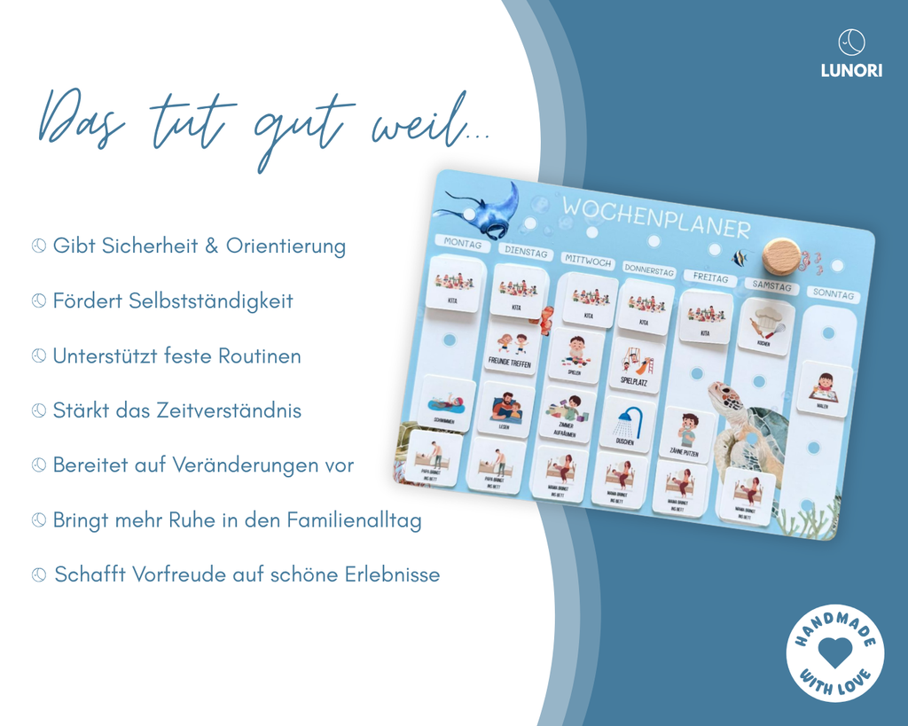 Kinder Wochenplaner Aqua