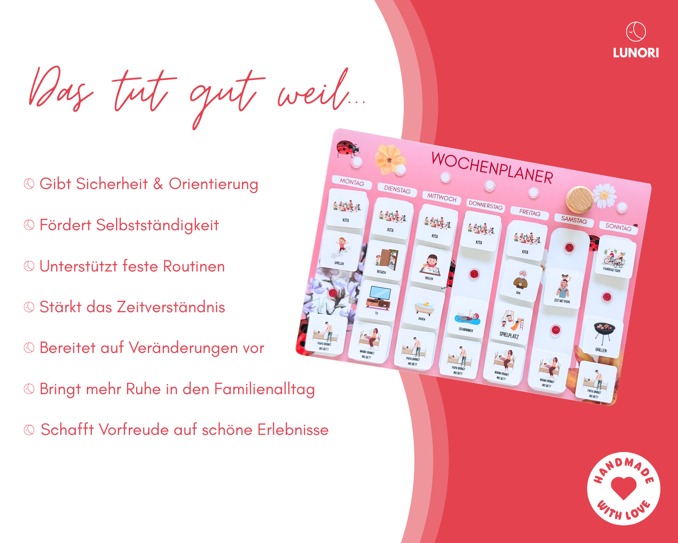 Kinder Wochenplaner Marienkäfer