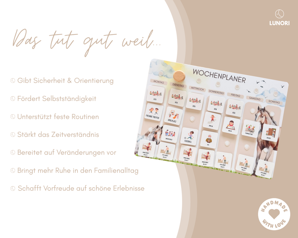 Kinder Wochenplaner Pferde