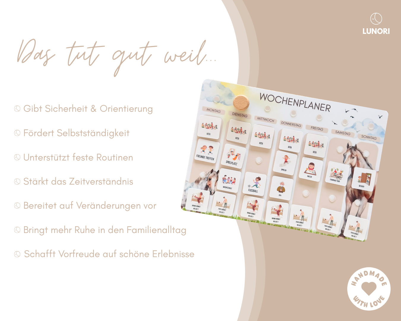 Kinder Wochenplaner Pferde