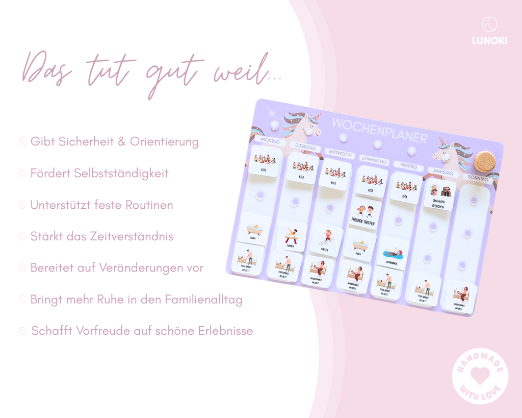 Kinder Wochenplaner Einhorn