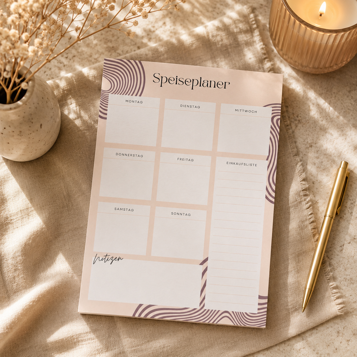 Notizblock Speiseplaner A5