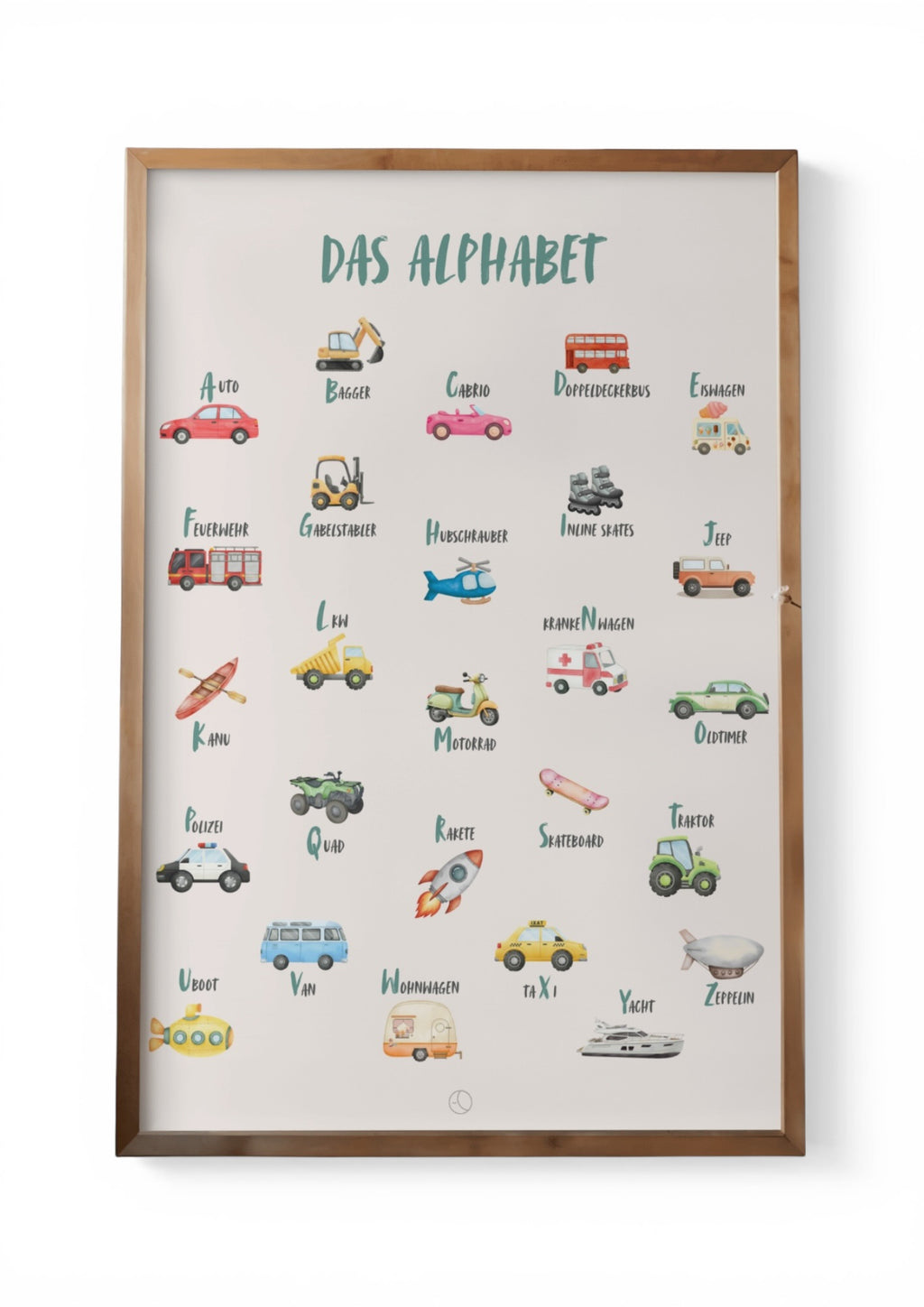 Digitales Alphabet-Poster „Fahrzeuge“ – Lernposter für Kinder (Sofort-Download)