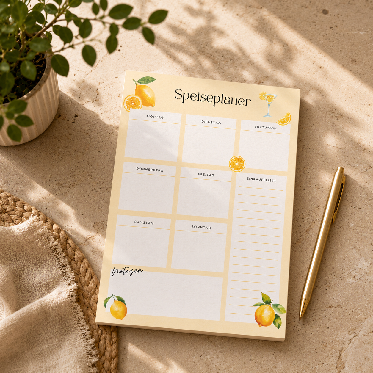 Notizblock Speiseplaner A5