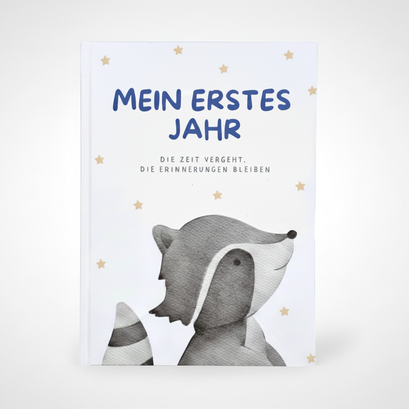 Lunori Erinnerungsbuch - Mein erstes Jahr - Waschbär