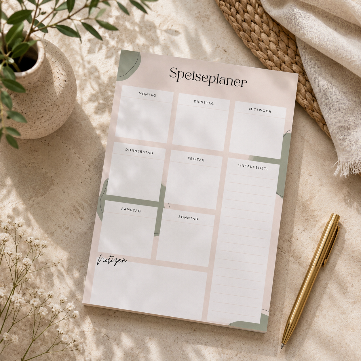 Notizblock Speiseplaner A5