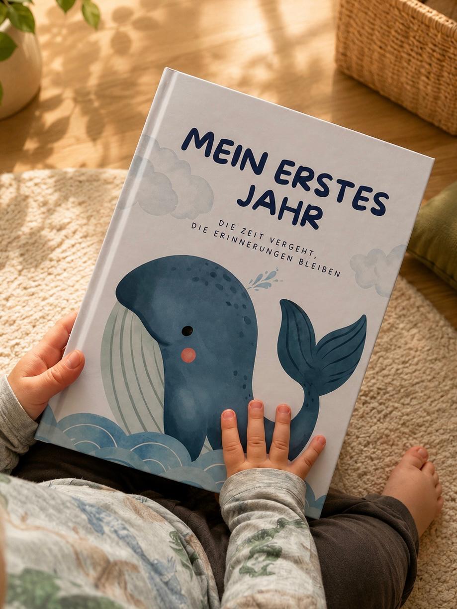 Lunori Erinnerungsbuch - Babyalbum - Mein erstes Jahr - Wal