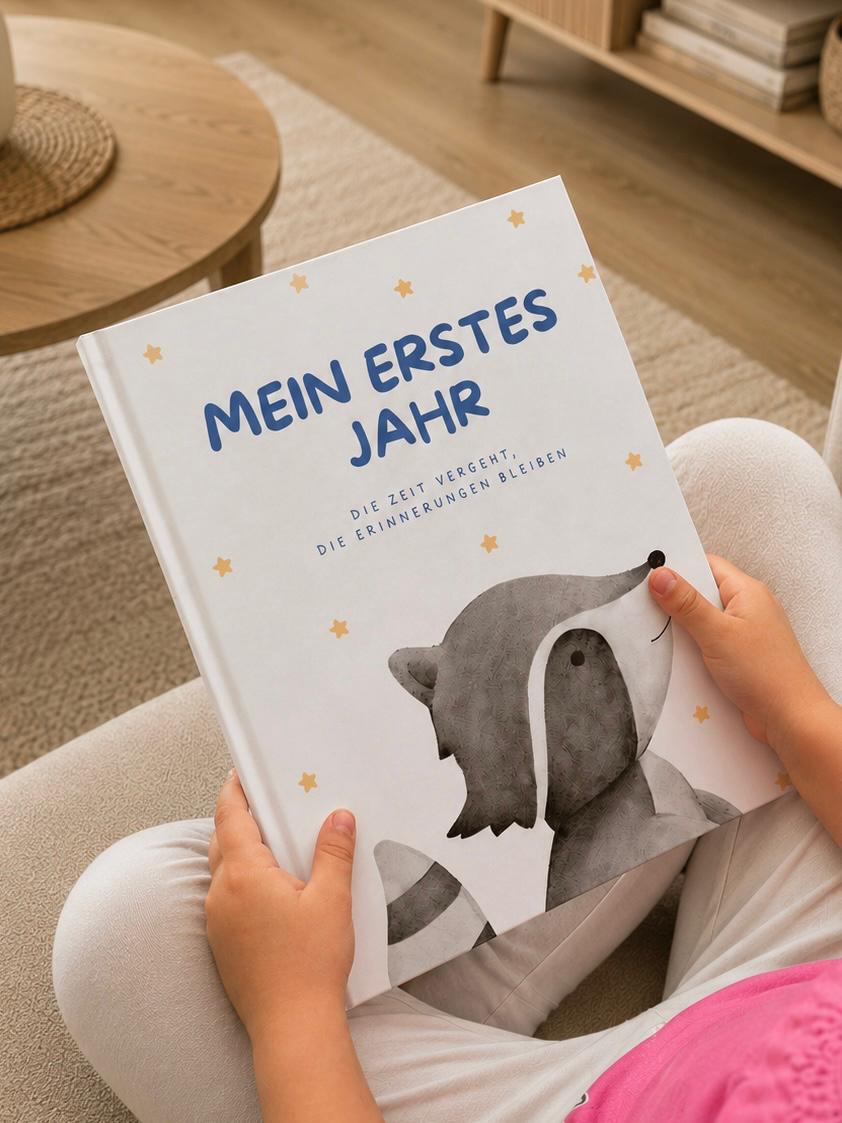 Lunori Erinnerungsbuch - Mein erstes Jahr - Waschbär