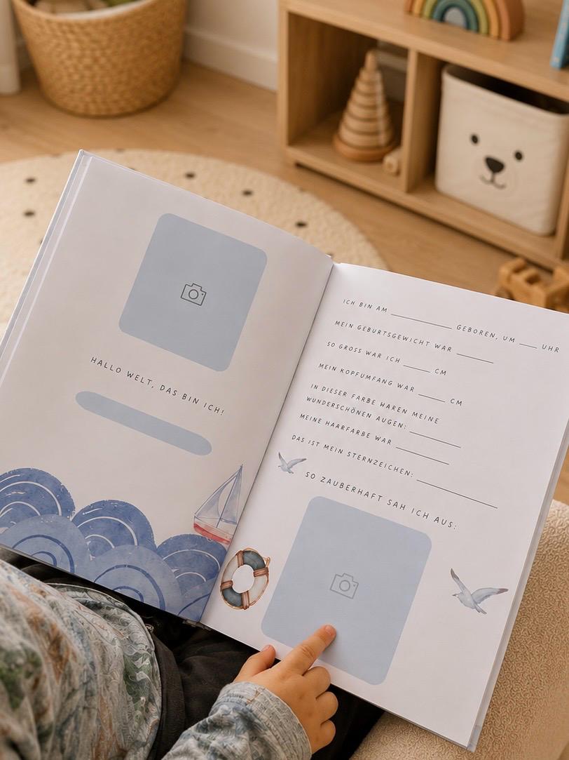 Lunori Erinnerungsbuch - Babyalbum - Mein erstes Jahr - Wal