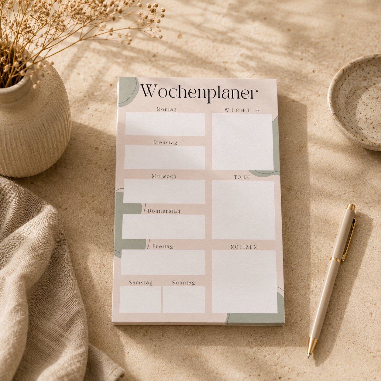 Notizblock Wochenplaner A5
