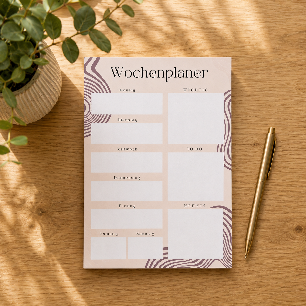 Notizblock Wochenplaner A5