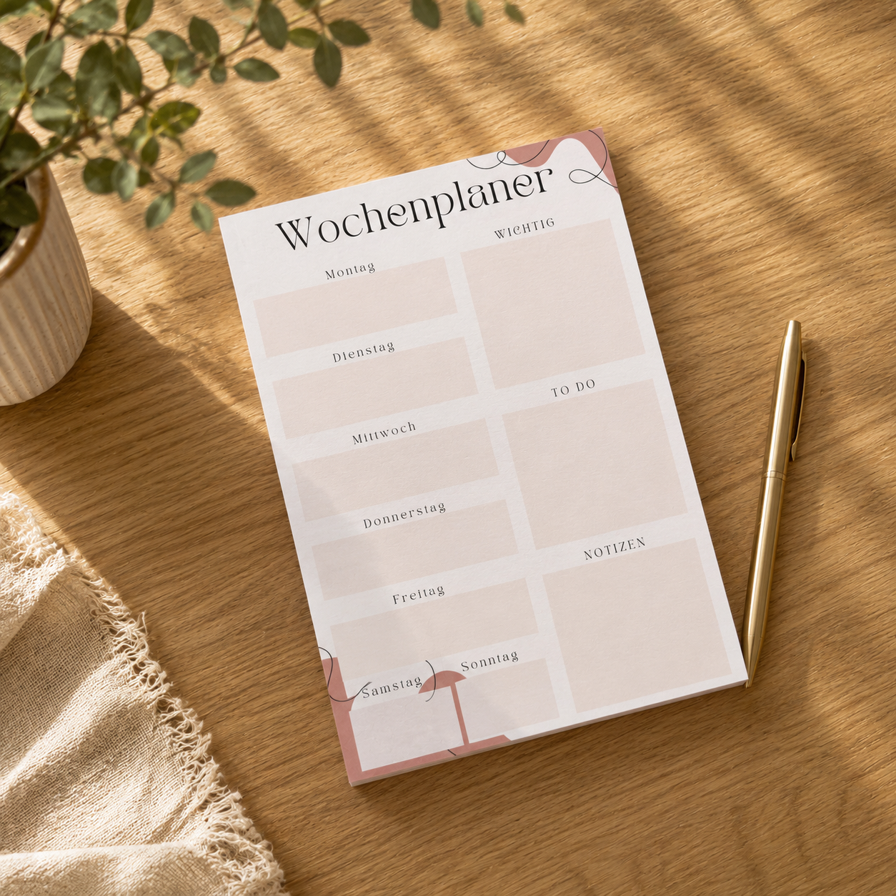 Notizblock Wochenplaner A5